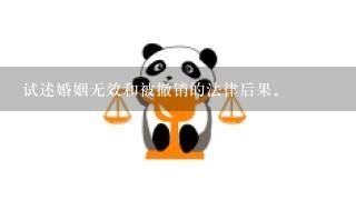 试述婚姻无效和被撤销的法律后果。