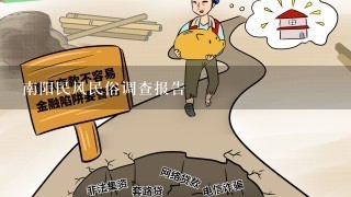 南阳民风民俗调查报告