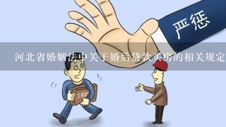 河北省婚姻法中关于婚后贷款买房的相关规定