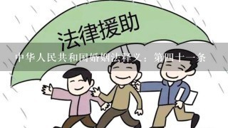 中华人民共和国婚姻法释义：第4十1条