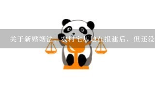 关于新婚姻法，农村宅基地在报建后，但还没有拿房产证的时候结婚，那么结婚后该房子属于共同财产吗？