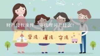 财产侵权案件2审代理词是什么？