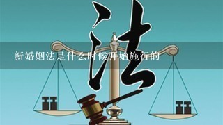 新婚姻法是什么时候开始施行的