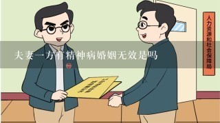 夫妻1方有精神病婚姻无效是吗