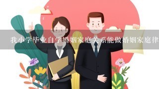 我小学毕业自学婚姻家庭关系能做婚姻家庭律师助理吗？