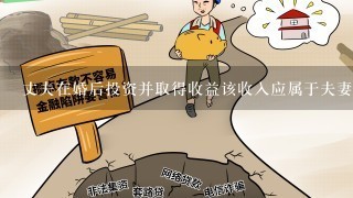 丈夫在婚后投资并取得收益该收入应属于夫妻共同财产吗