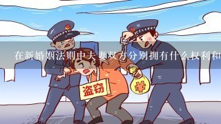 在新婚姻法则中夫妻双方分别拥有什么权利和义务